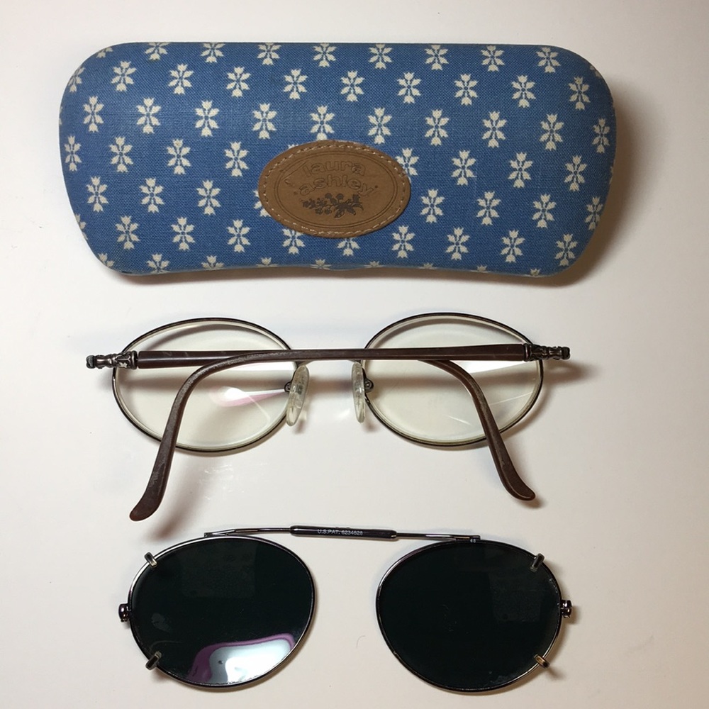 🤓LAURA ASHLEY🤓Women’s Metal Frame Glasses+Case, Original Owner, VG Condition